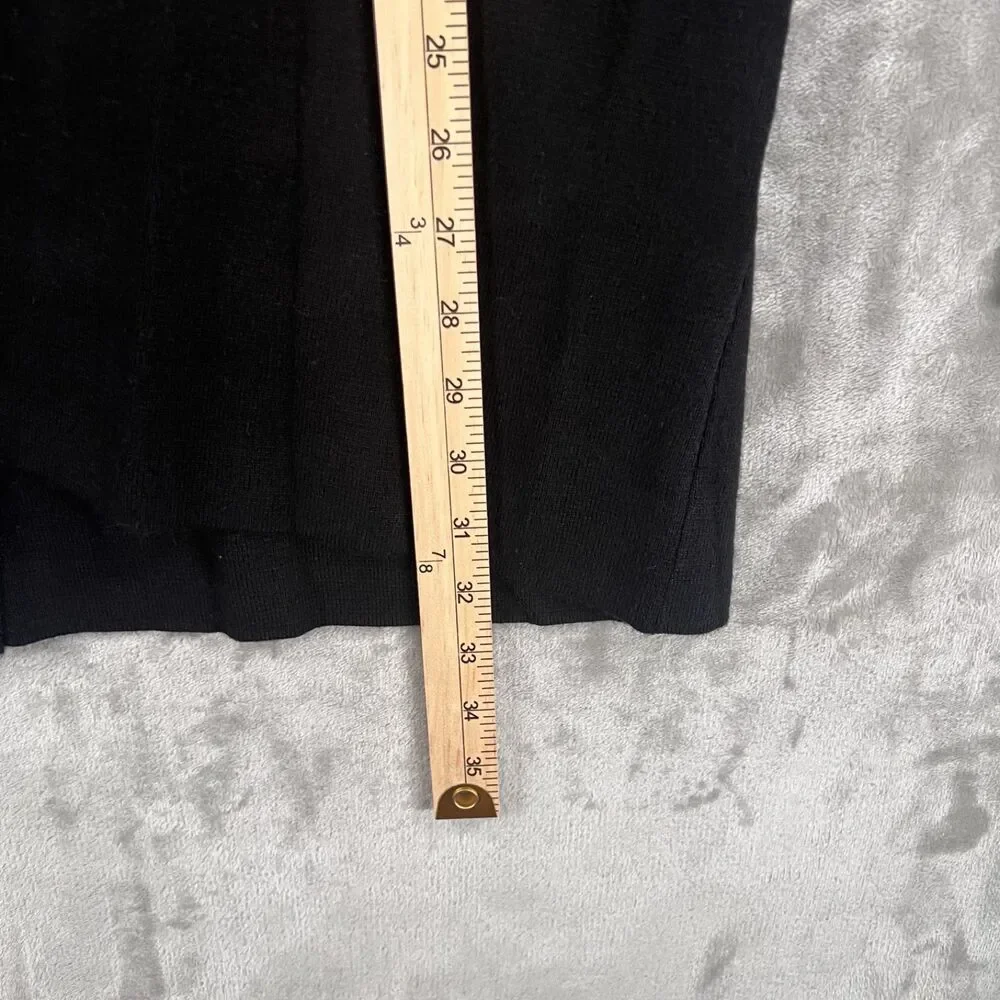 Cyrus Black Longline Open Front Cardigan Women’s M Gold Button Cuff Sweater